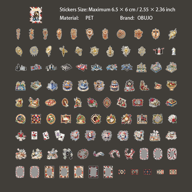 100 Pcs Poker Themed PET Stickers ALSSJ