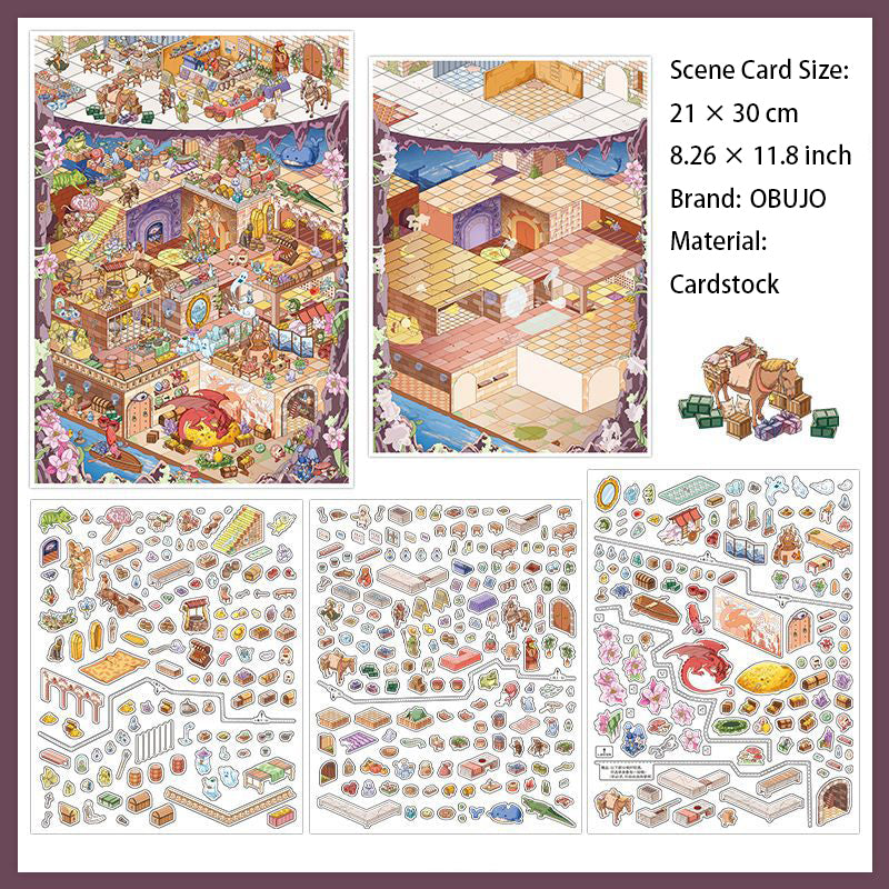 3D Dungeon Scene DIY Stickers Kit JJYYZ37