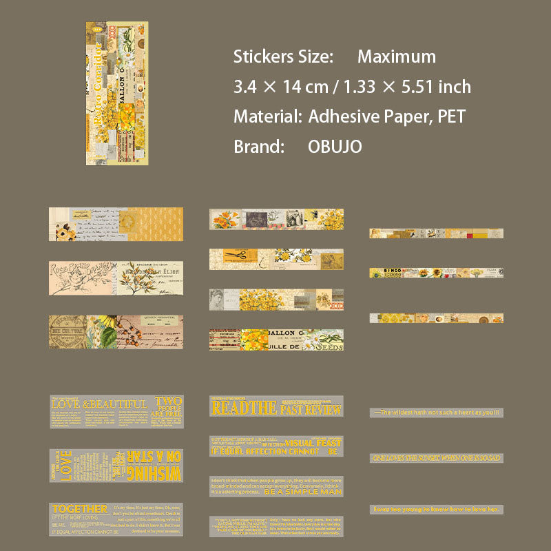 20 Pcs Vintage Junk Journal Stickers FGCL