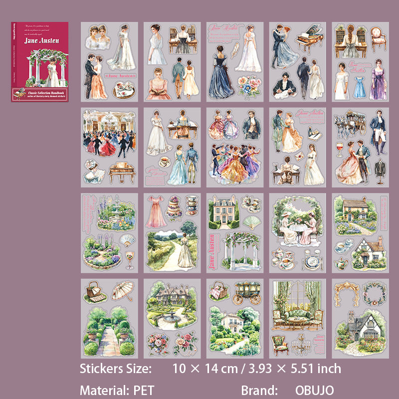 20 Sheets Masterpiece Themed PET Stickers Book MZZCSC