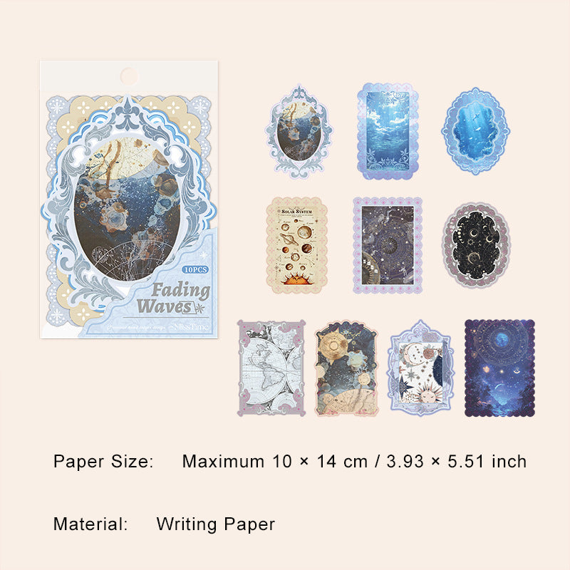 10 Pcs Vintage Lace Edged Scrapbook Paper XRYY