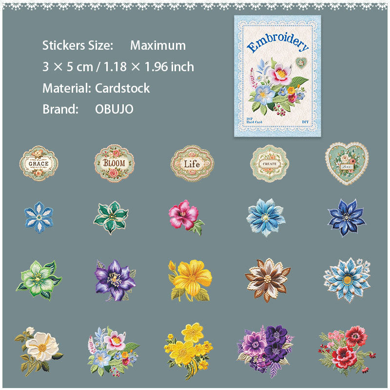 20 Pcs Natural Cardstock Stickeres CXBD