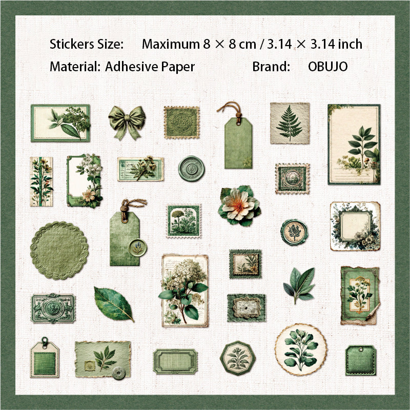 30 Pcs Vintage Journal Stickers ZYXJ