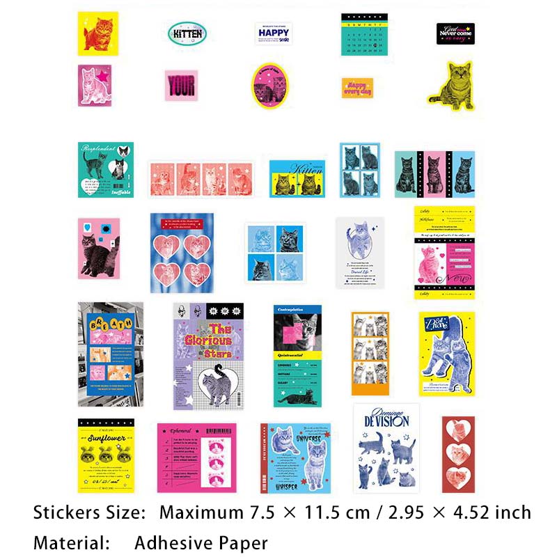 30 Pcs Creative Journal Stickers GTRD