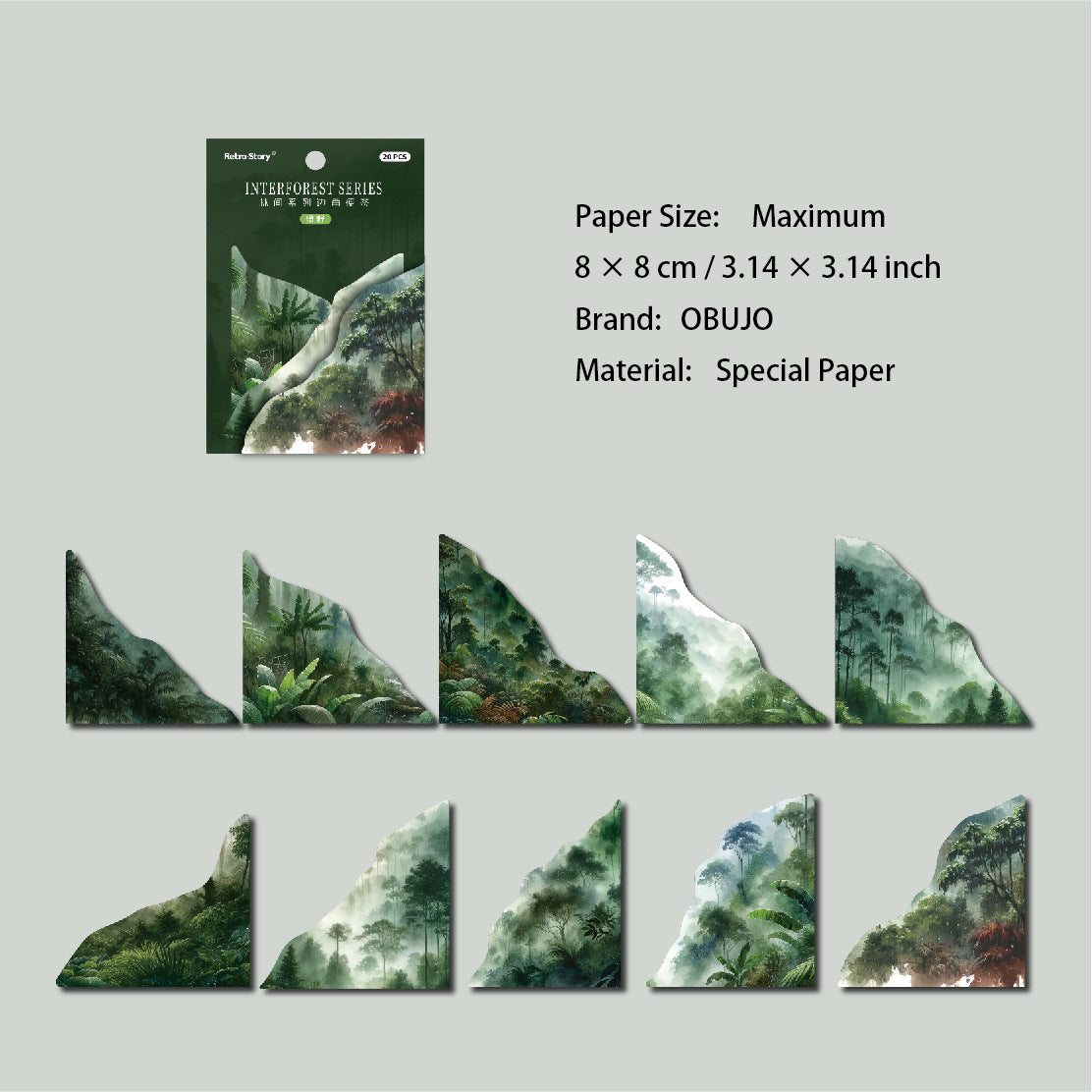 20 Pcs Vintage Corner Journal Paper LJXL