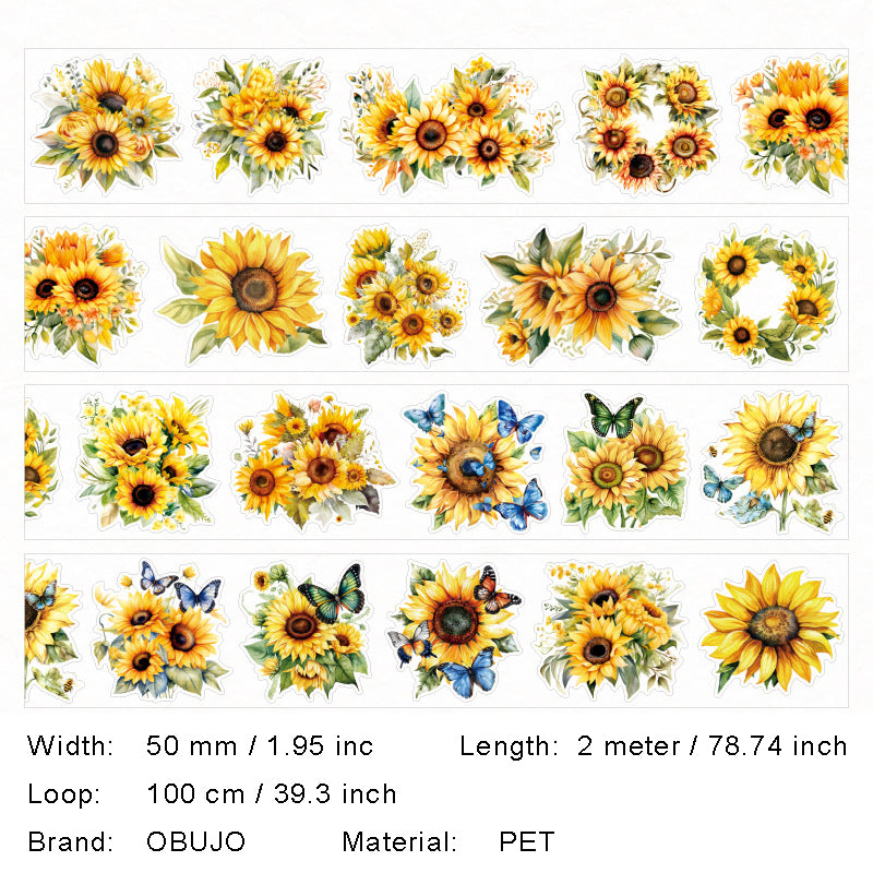 1 Roll Flower PET Stickers Tape SKSJ