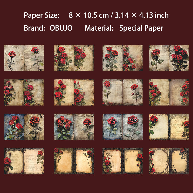 96 Sheets Vintage Rose Journal Paper MGDX