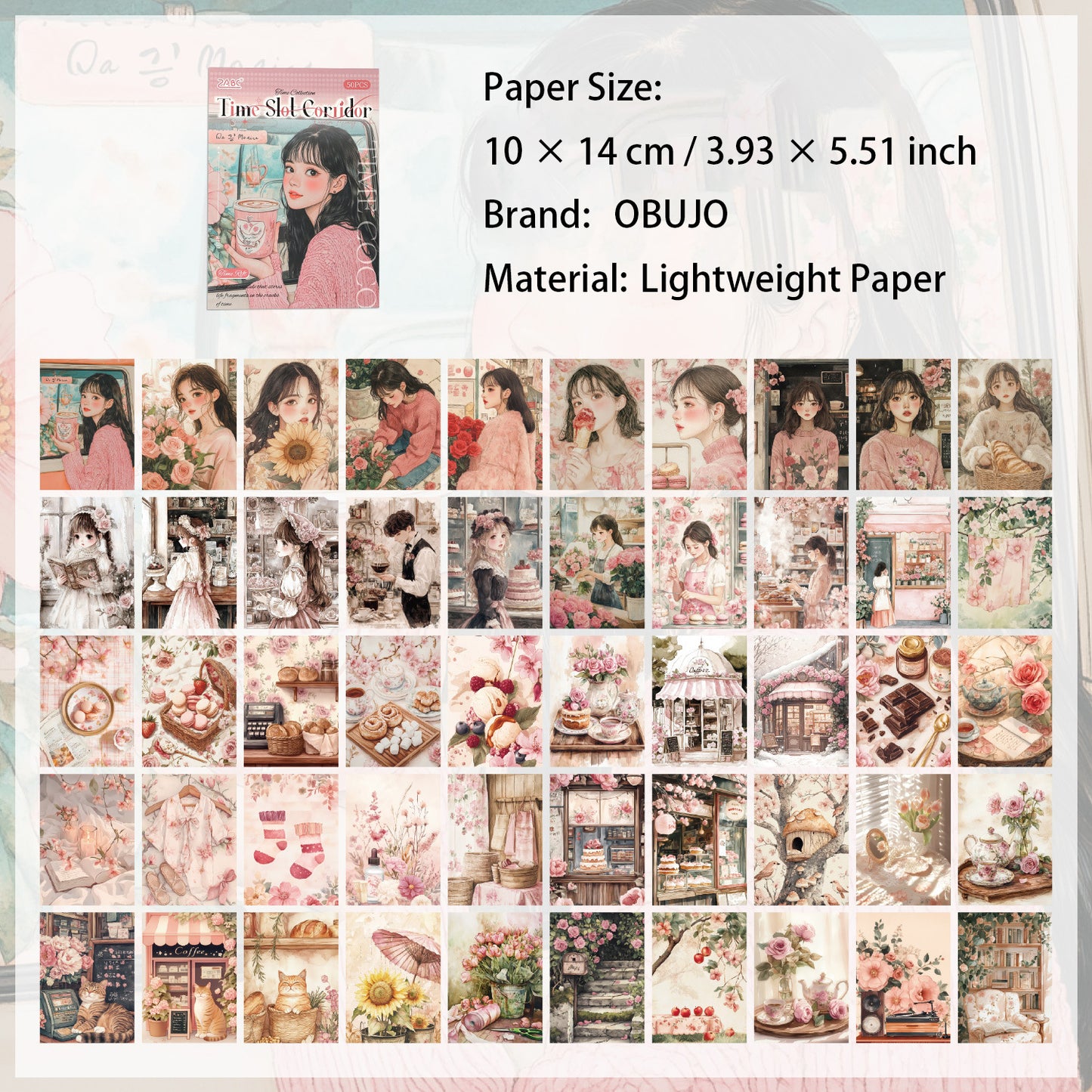 50 Sheets Classic Girl Journal Paper SXHL
