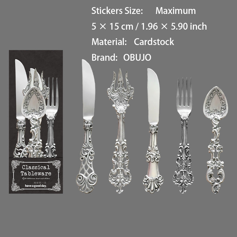 10 Pcs Dinnerware Themed Cardstock Stickers GDCJ