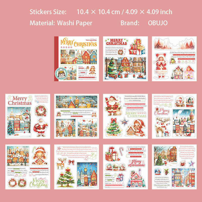 20 Pcs Christmas PET Stickers Book SDTJ