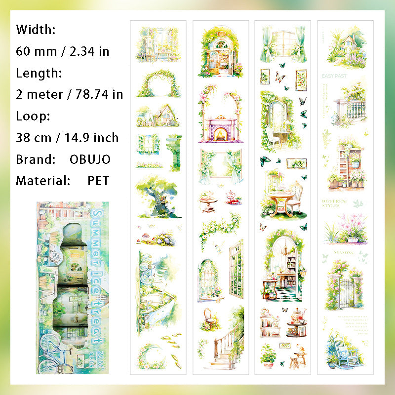 4 Rolls Summer Garden PET Tape Set LYWL