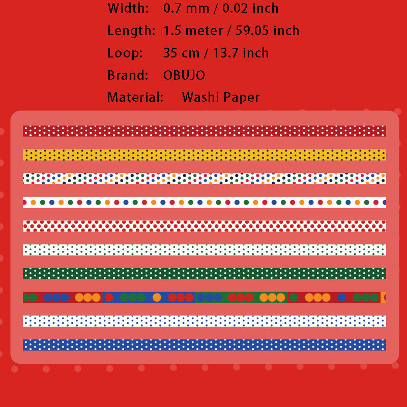 10 Rolls Star Grid Stripe Washi Tape Set ZHSJ