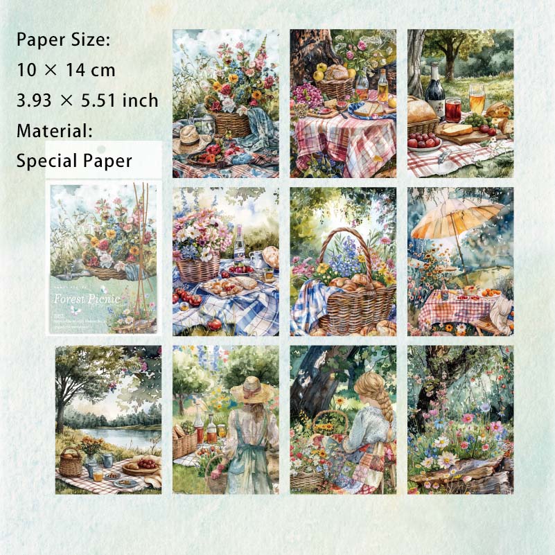 30 Sheests Camping Picnic Scrapbook Paper FYZR