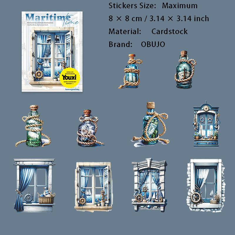 15 Pcs Nautical Theme Cardstock Stickers JJSG