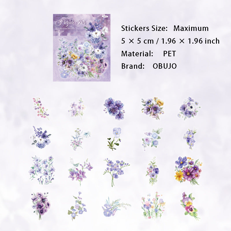 40 Pcs Flower PET Stickers LMHD