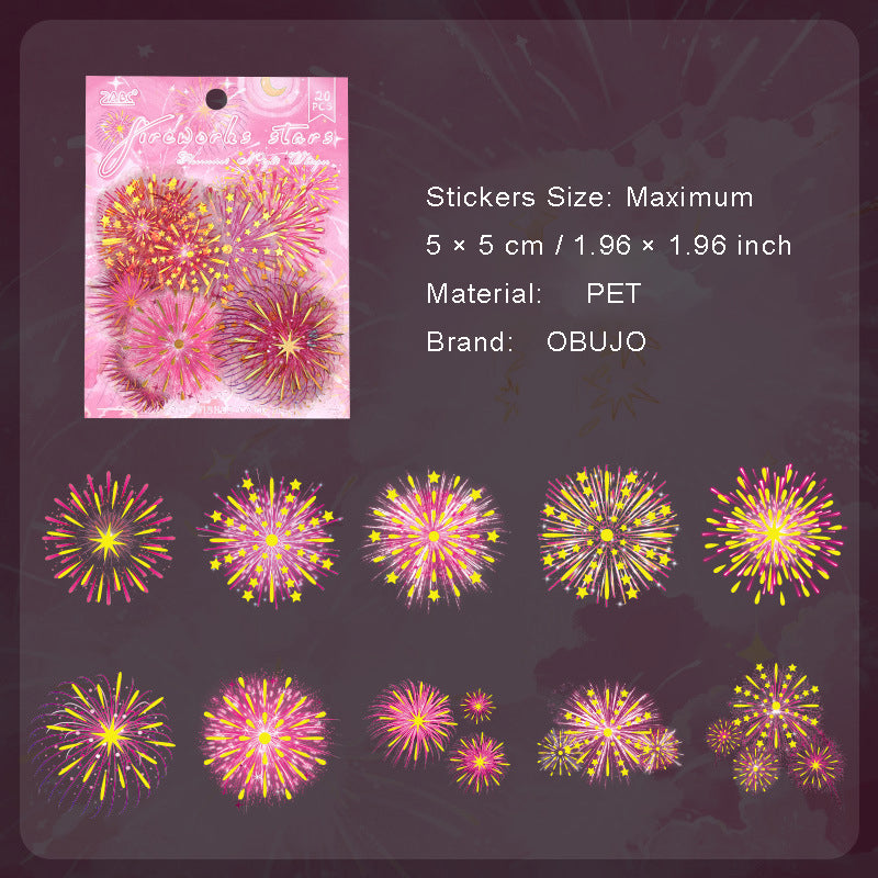 20 Pcs Firework PET Stickers YGYY