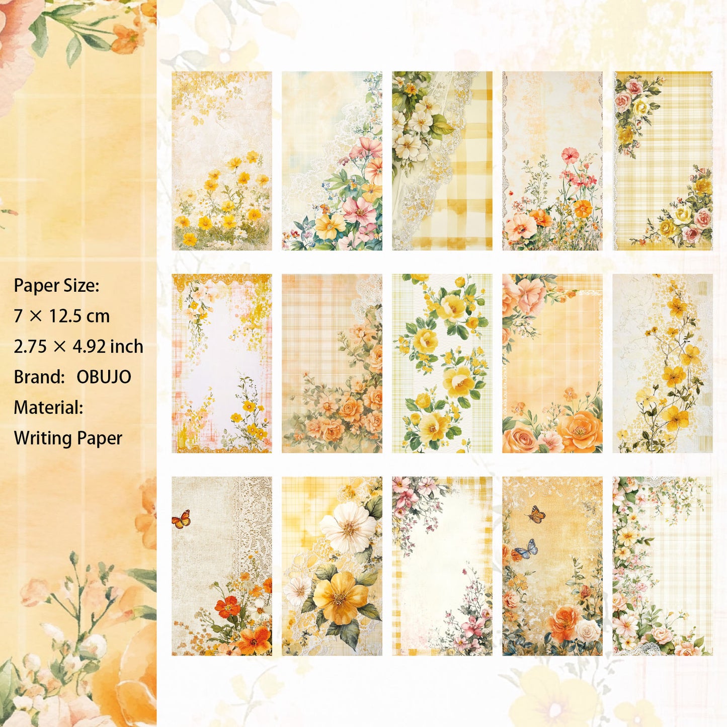 20 Pcs Floral Journal Notepad Paper ZHXS