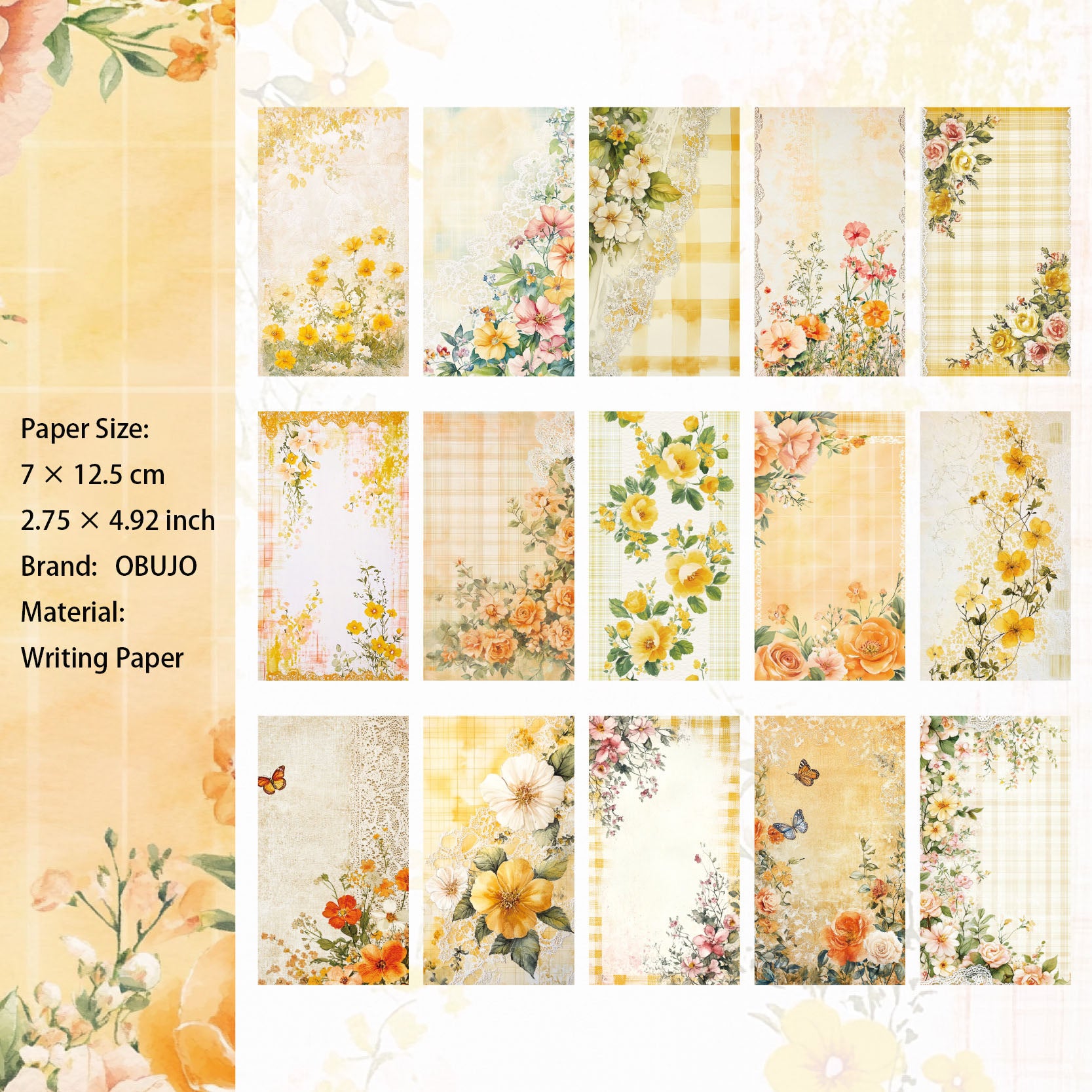 20 Pcs Floral Journal Notepad Paper ZHXS