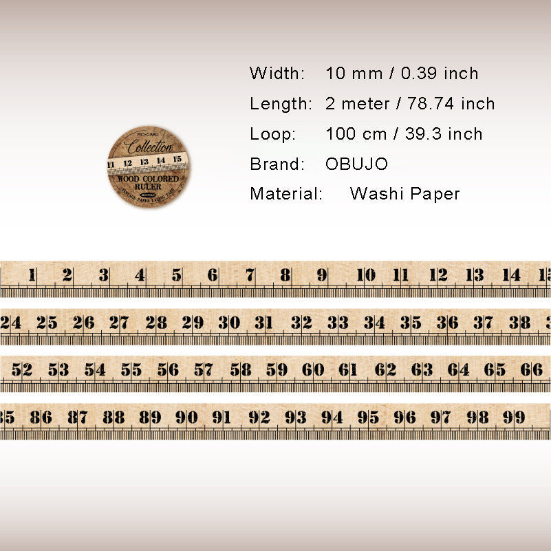 1 Roll Ruler Washi Tape JCSC