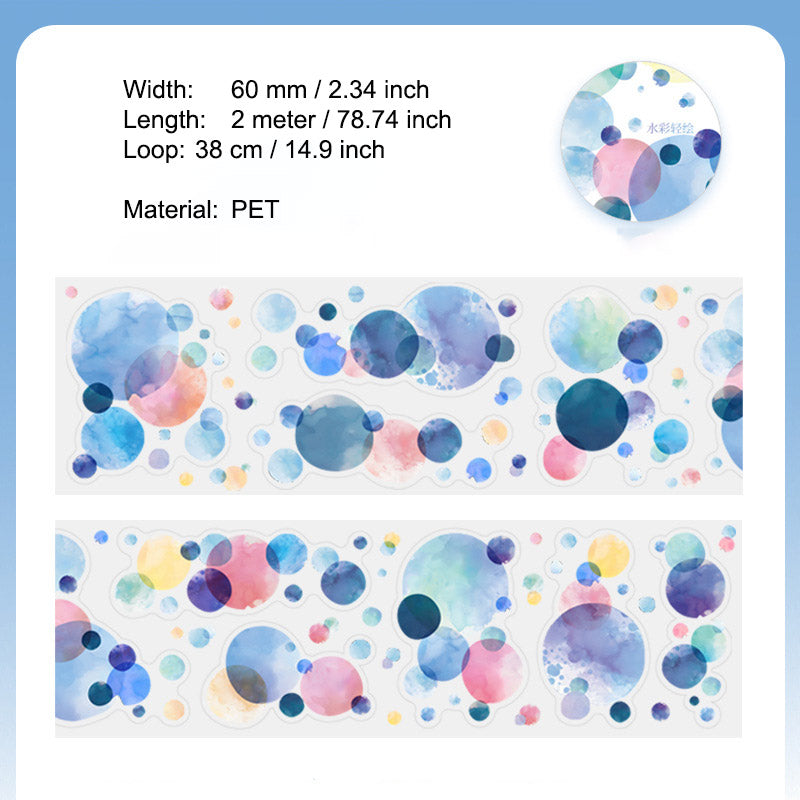1 Roll Watercolor Stickers Tape SCQH