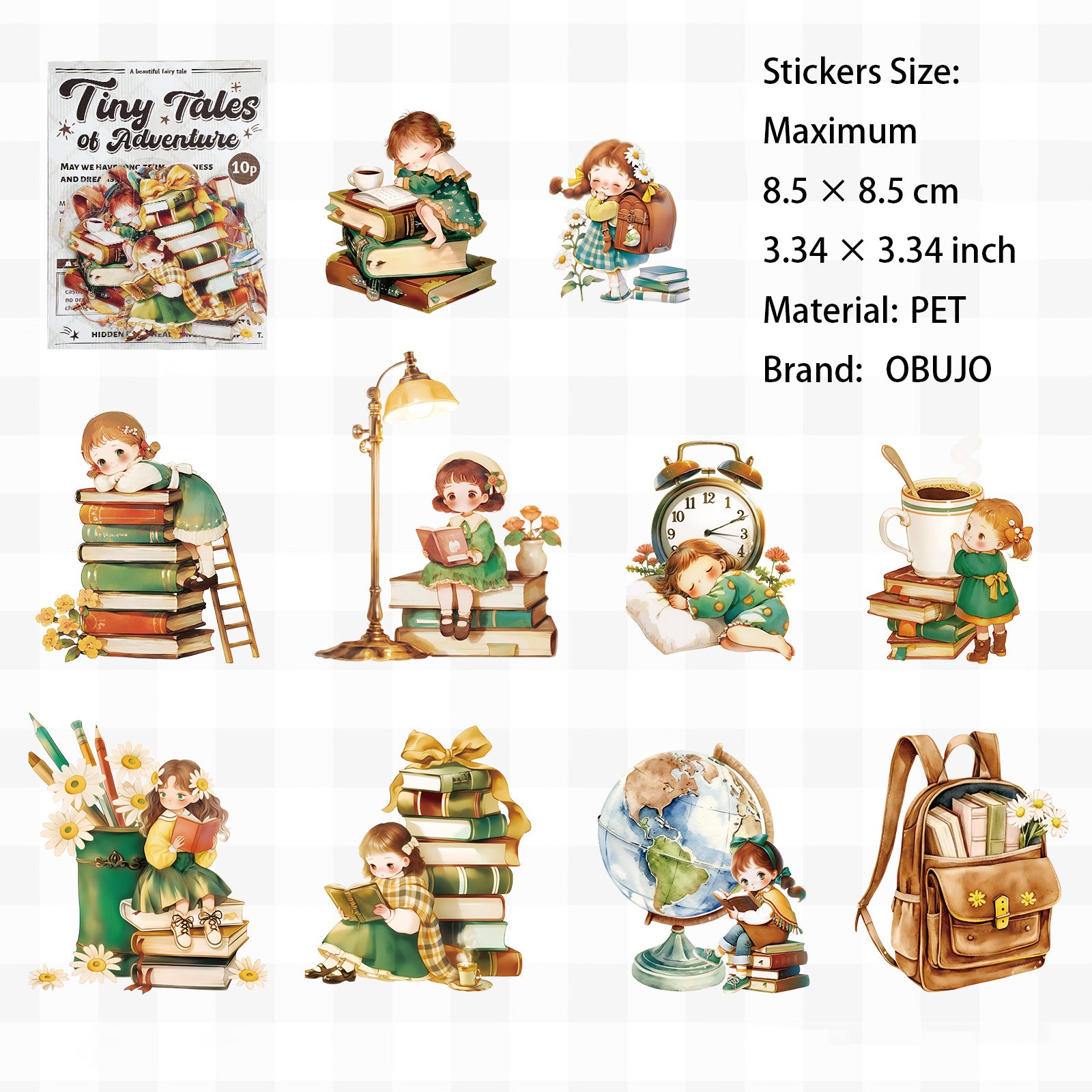 10 Pcs Fantasy Kids PET Stickers MNQYJ