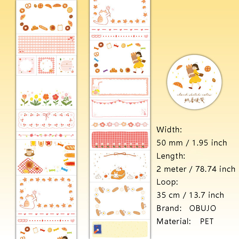 1 Roll Planner Journal Frame PET Stickers Tape HYXJ
