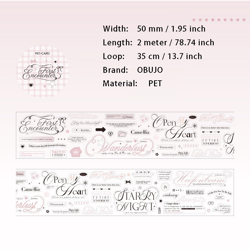 1 Roll Quote Words PET Stickers Tape LMXQ
