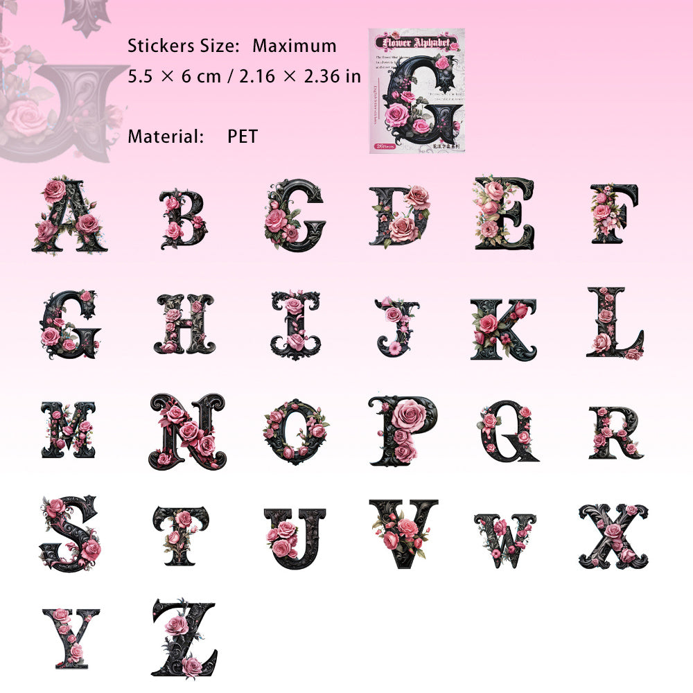 26 Pcs Alphabet Letter PET Stickers HYZJ