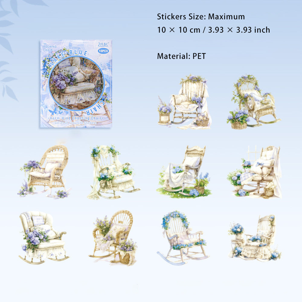 10 Pcs Garden Chair PET Stickers NFYY