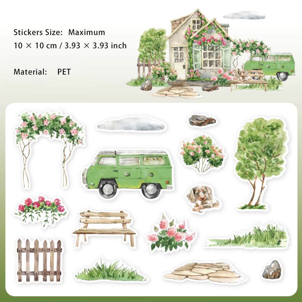 15 Pcs House PET Stickers NWYJ