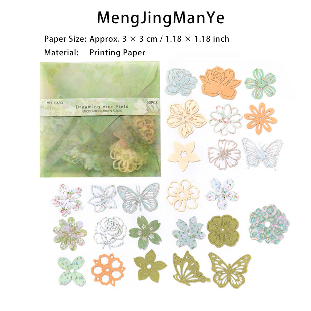 50 Pcs Cutout Flowers Paper XHHY