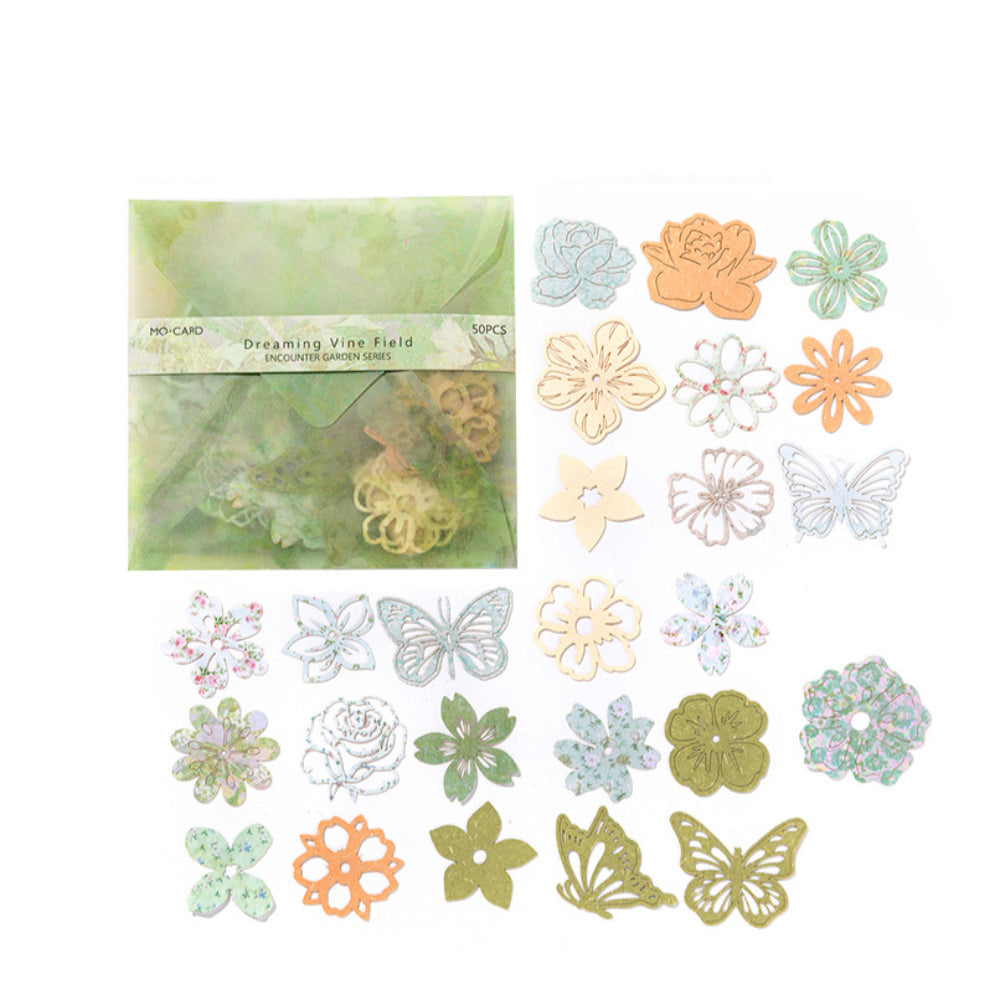 50 Pcs Cutout Paper Flowers XHHY