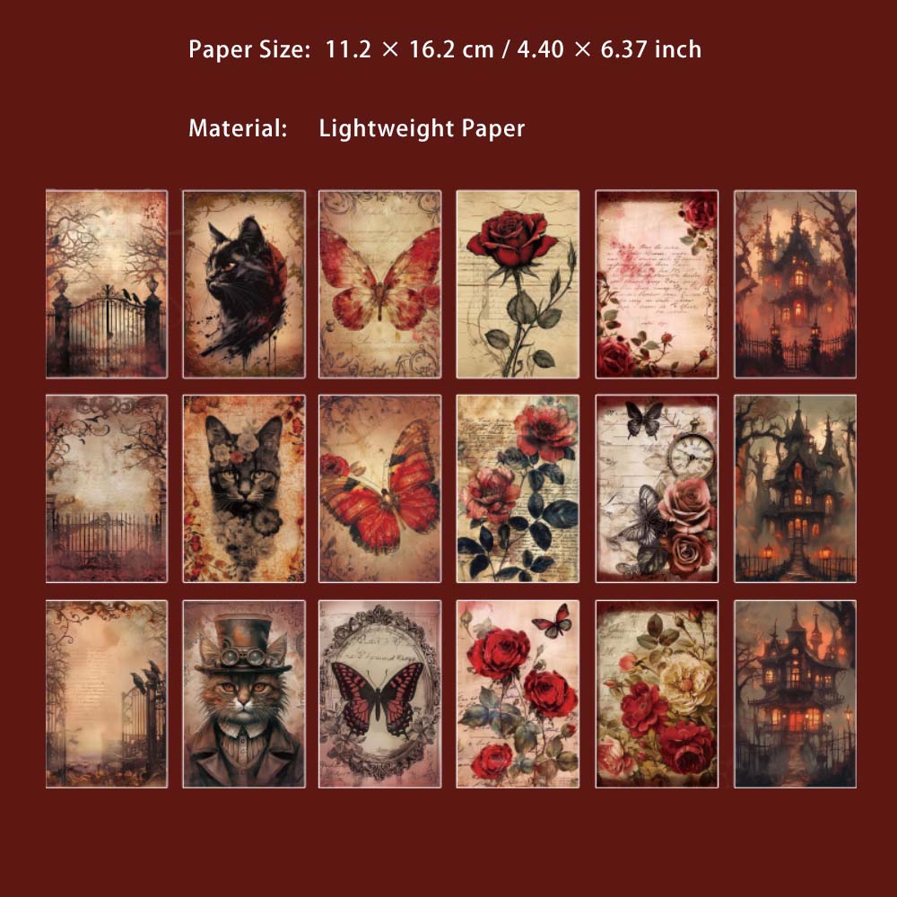 36 Sheets Vintage Gothic Scrapbook Paper LHQY
