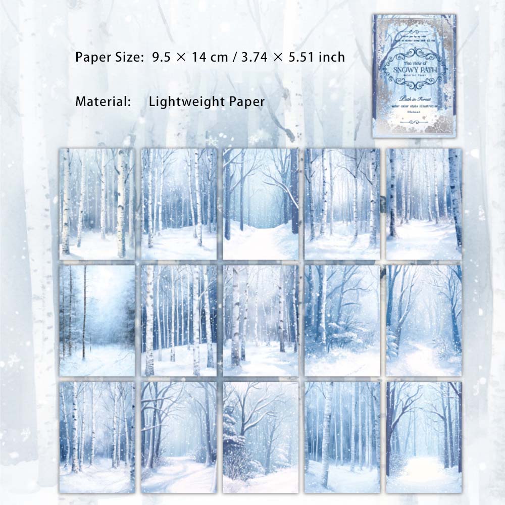 30 Pcs Snow Theme Scrapbook Paper XJXJ