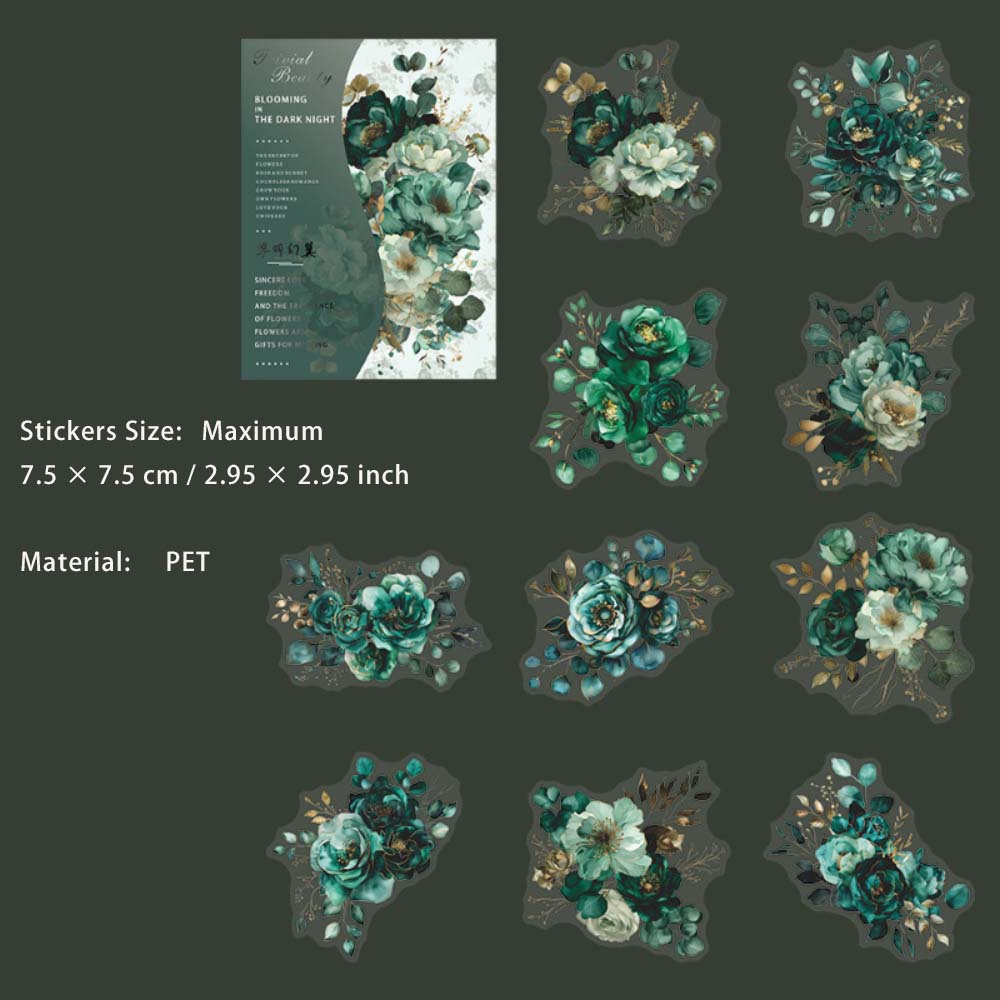 20 Pcs Gothic Flower PET Stickers AYZF