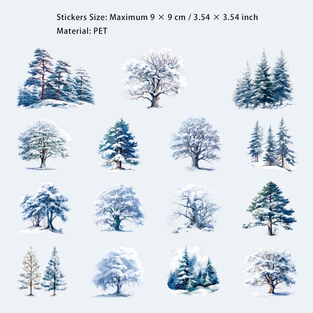 30 Pcs Winter Themed PET Stickers DJLQ