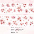 1 Roll Pre-cut Sakura Cheery Blossom PET Stickers Tape XDYJ