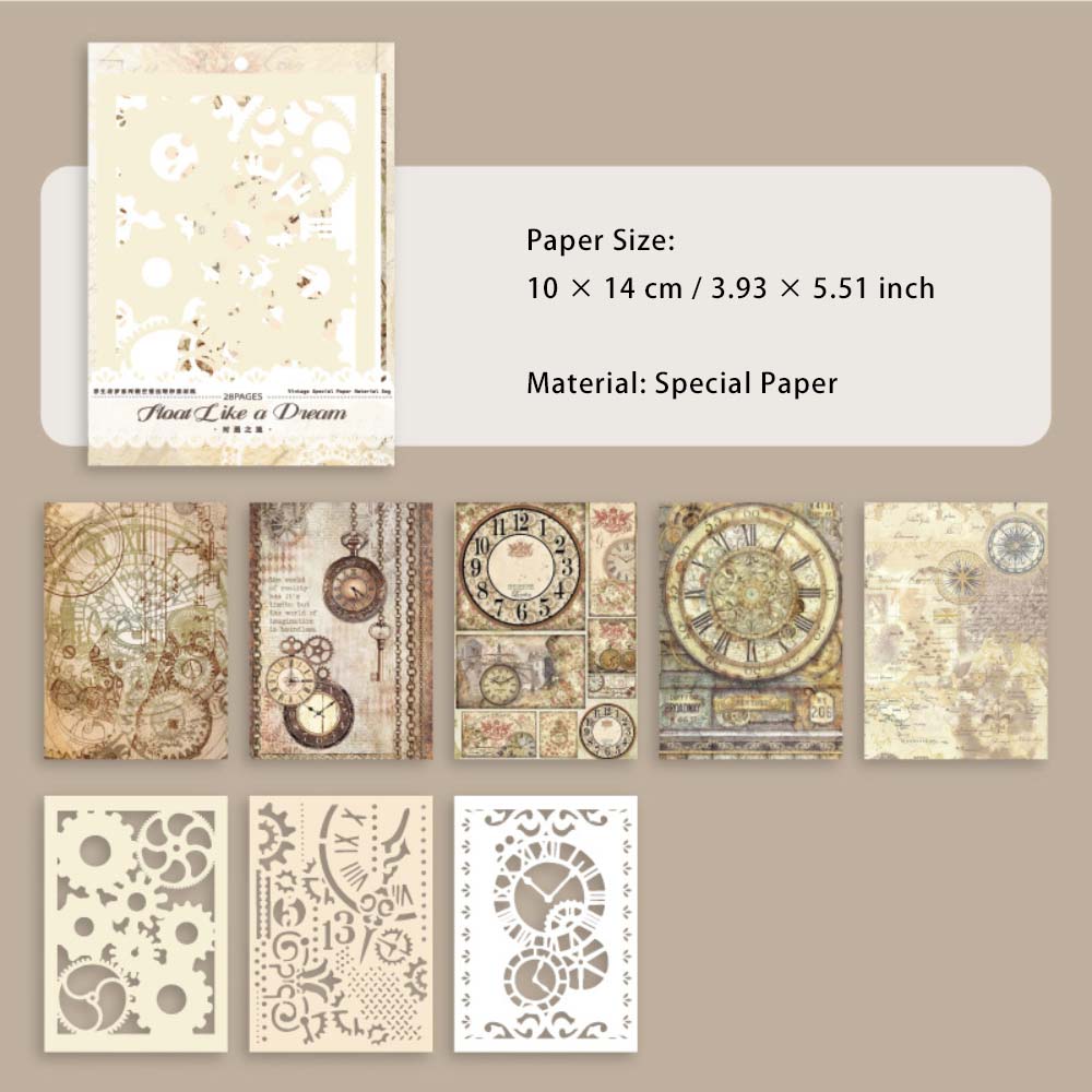 28 Sheets Vintage Scrapbook Paper FSRM