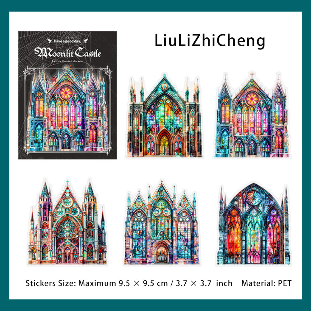 10 Pcs Palace Church PET Stickers YGZC