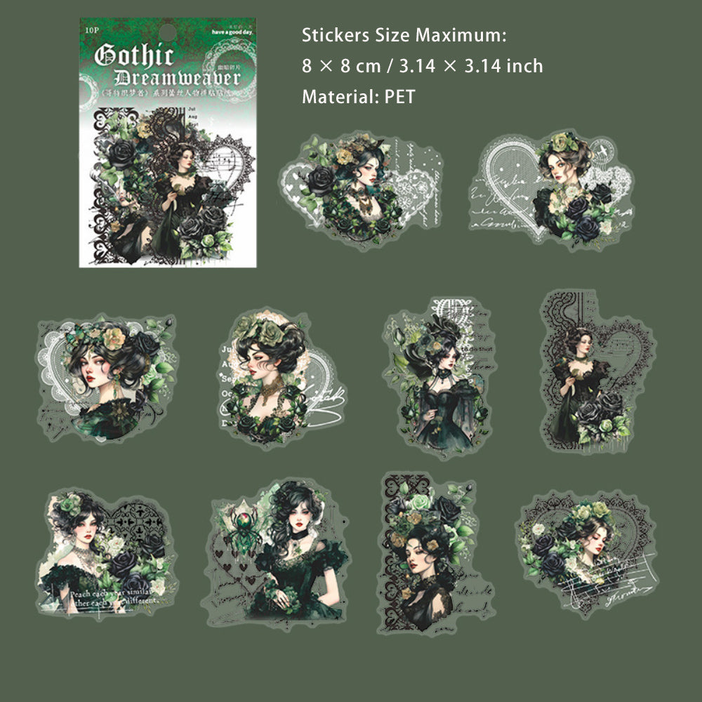 10 Pcs Gothic People Stickers GTZMZ