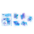 10 Pcs Holographic Silver Alcohol Ink PET Stickers - Universe