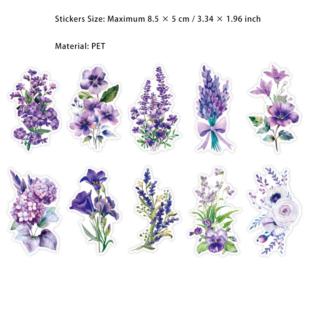 20 Pcs PET Flower Stickers HYMJ