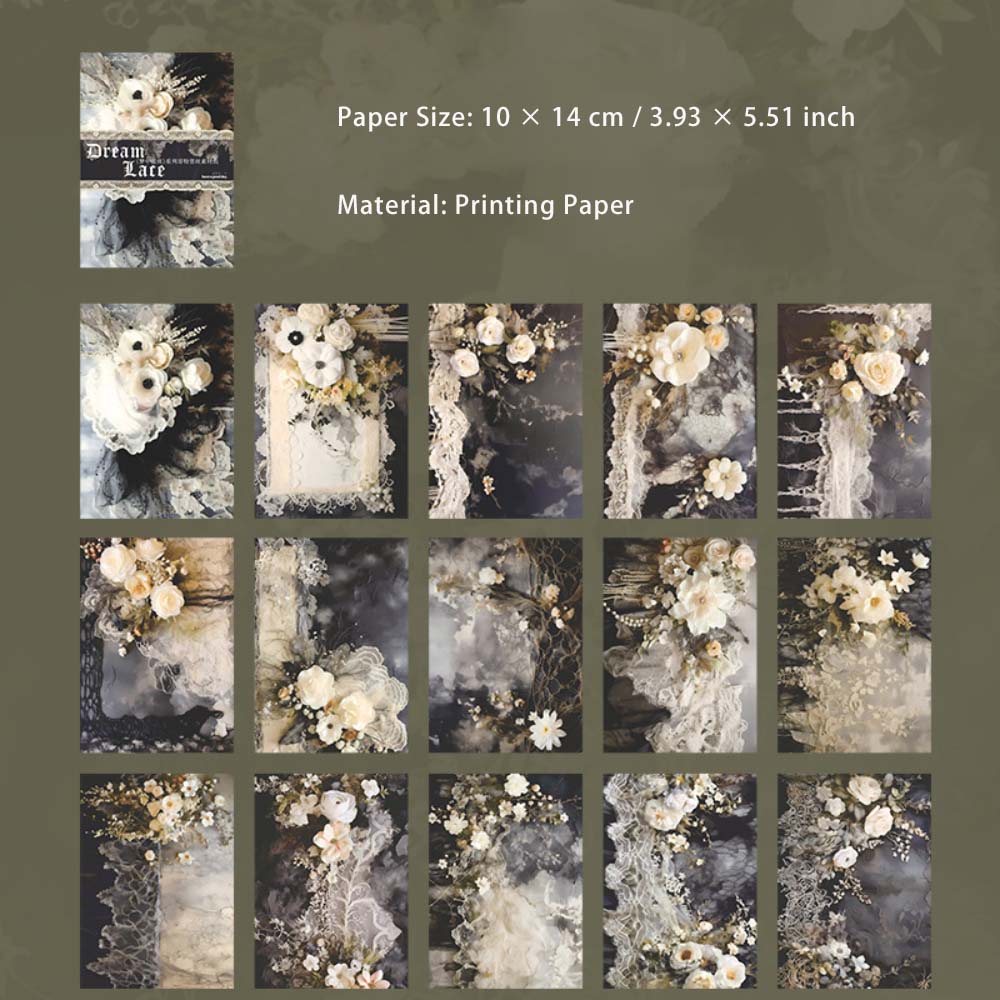 30 Sheets Lace Themed Scrapbook Paper MZLS