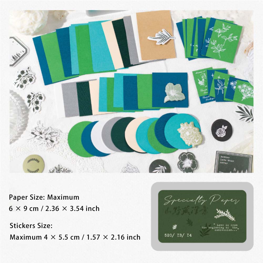 110 Pcs Colored Scrapbook Paper and Stickers Kit XYCSK