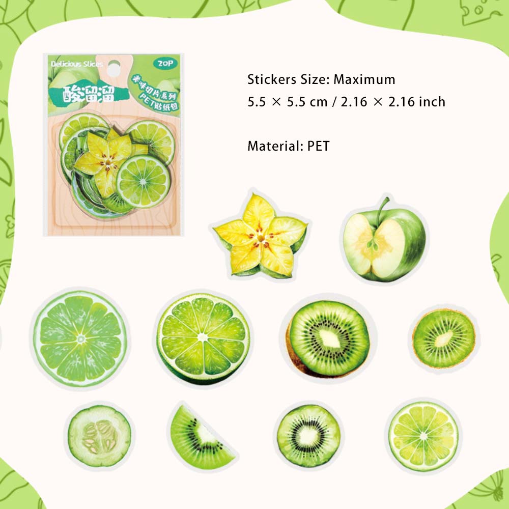 20 Pcs Fruit PET Stickers MWQP