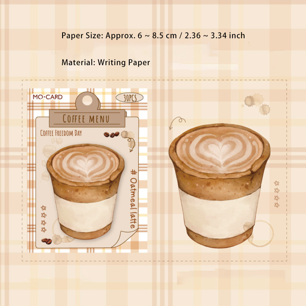 30 Sheets Coffee Shaped Notepad Paper KFZYR