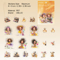 20 Pcs Sweet Girl PET Stickers BBTX