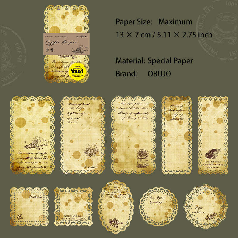 10 Pcs Lace Edged Scrapbook Paper ZKXJY