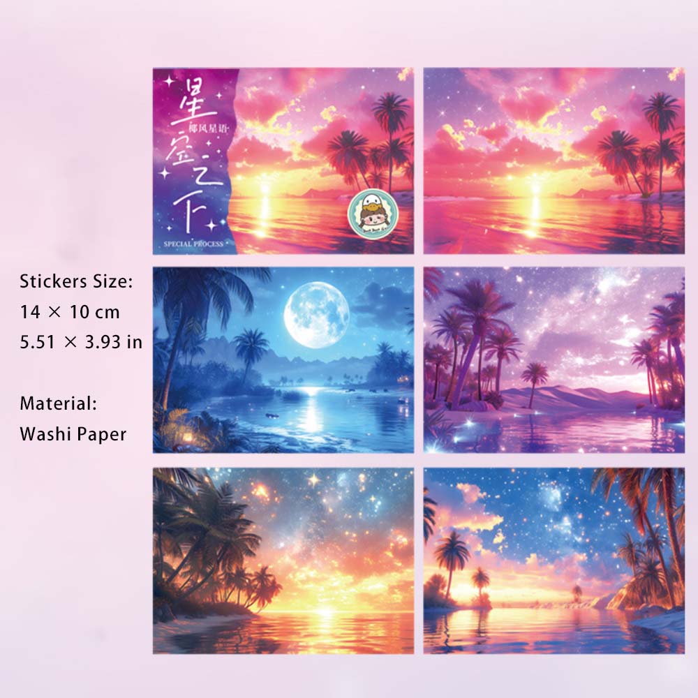 5 Sheets Fantasy Galexy Washi Stickers XKZX