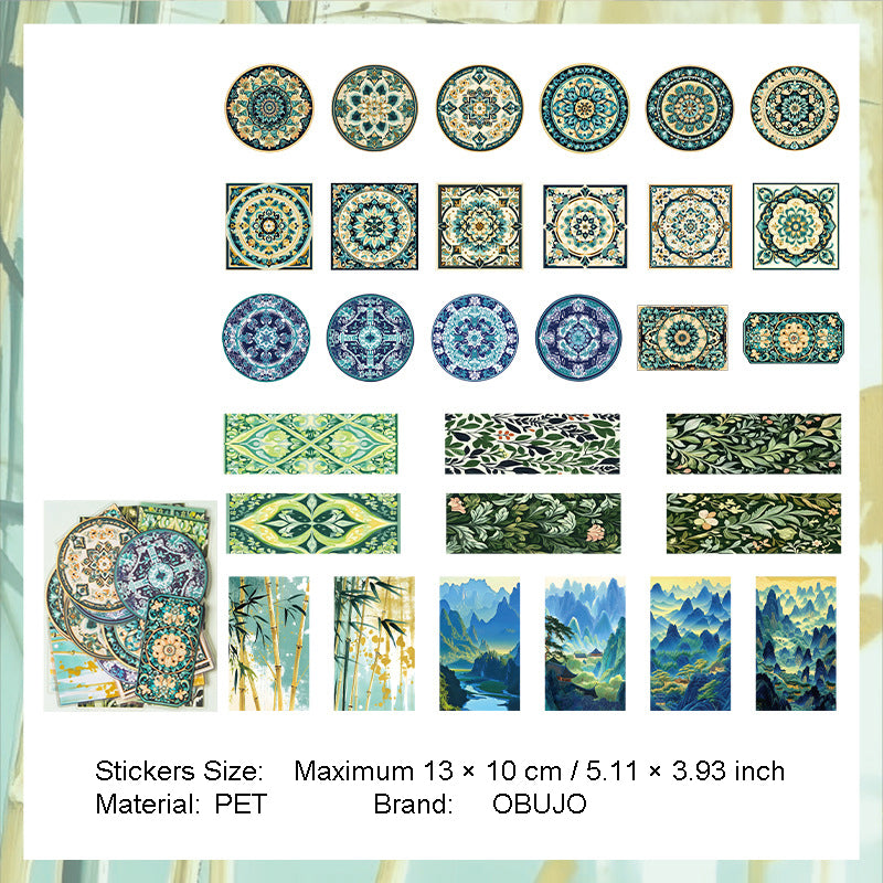 30 Pcs Mandala PET Stickers QHGB
